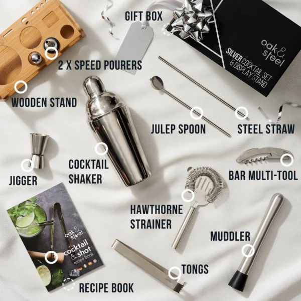 13 Pcs Silver Cocktail Set - Image 4