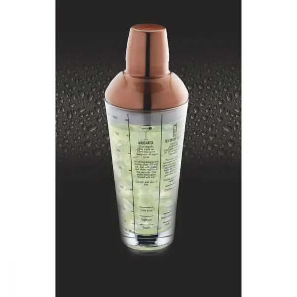 Bar Craft Copper Finish Glass Cocktail Shaker - 650ml